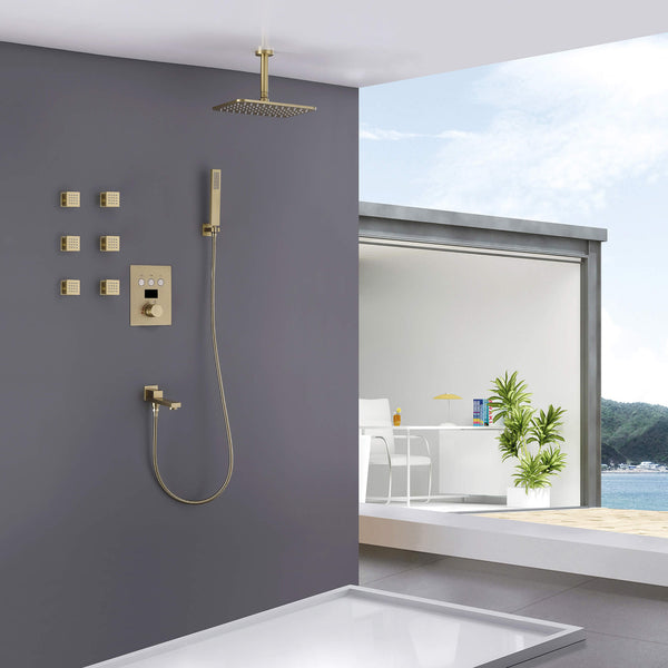 Four Function Thermostatic Shower System With Digital Display Screen ...