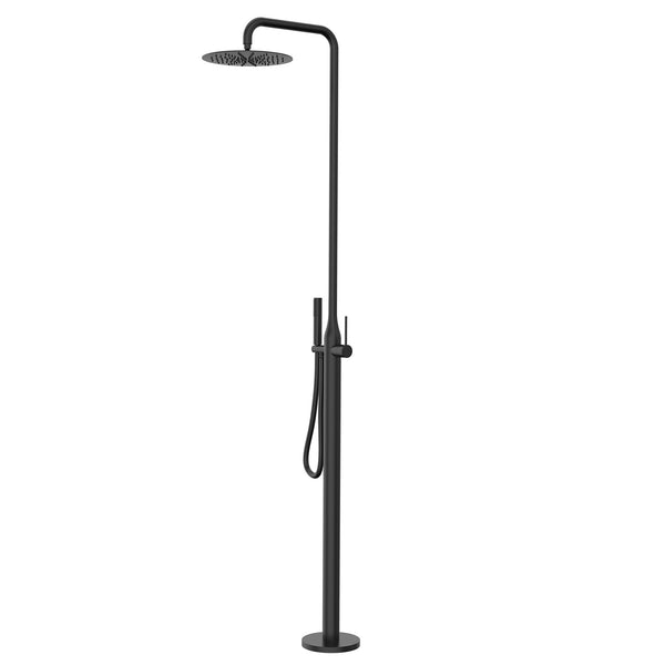 HEATGENE Stainless Steel Outdoor Shower Stand With Body Jets And Handheld  Showerhead For Outside Showers/Swimming Pools/Matt Black