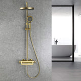 Thermostatic Shower System with Adjustable Bathtub Waterfall and Multi-Function Handheld Shower