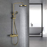 Thermostatic Shower System with Adjustable Bathtub Waterfall and Multi-Function Handheld Shower