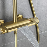 Thermostatic Shower System with Adjustable Bathtub Waterfall and Multi-Function Handheld Shower