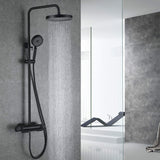 Thermostatic Shower System with Adjustable Bathtub Waterfall and Multi-Function Handheld Shower