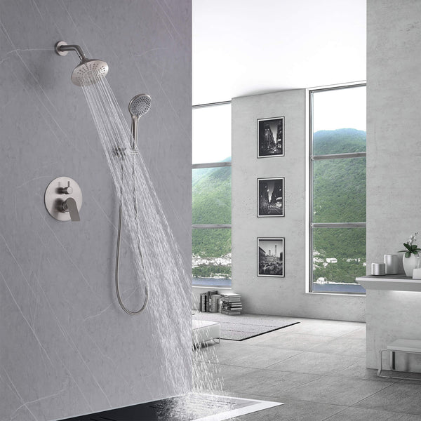 5-Function Shower Head Wall Mounted Shower System Brushed Nickel – Rbrohant