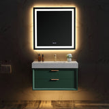 36" Green Modern Floating Bathroom Vanity Stone Slab Countertop