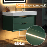 36" Green Modern Floating Bathroom Vanity Stone Slab Countertop