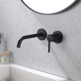 Single Handle Wall Mount Bathroom Faucet Brass Sink Basin Faucet with Valve