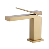 Bathroom Sink Faucet Single Handle with Faucet Cover Brushed Gold JK0018