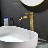 Single Handle Vessel Sink Faucet Premium Brass with Unique Knurled Design