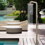 Freestanding Stainless Steel Outdoor Shower with Hand Shower Brushed Gold