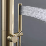 Freestanding Stainless Steel Outdoor Shower with Hand Shower Brushed Gold