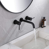 Wall Mount Bathroom with 2 Brass knurled Handles and Rough in Valve Included