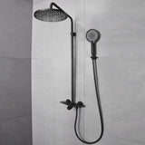 Wall Mount Rain Shower Faucet Set with Tub Spout and 3 Modes Handheld Shower