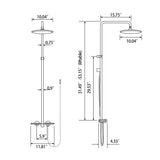 Wall Mount Rain Shower Faucet Set with Tub Spout and 3 Modes Handheld Shower