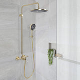 Wall Mount Rain Shower Faucet Set with Tub Spout and 3 Modes Handheld Shower