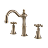 Antique 8 in. Deck Mount 3-Hole 2-Handle Bathroom Widespread Faucet