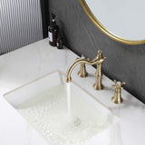 Antique 8 in. Deck Mount 3-Hole 2-Handle Bathroom Widespread Faucet