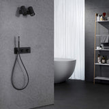 Dual Function Contemporary Shower System With Hand Shower Brushed Gold JK0246