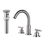 Deck Mount Two Handle Matte Black Widespread Bathroom Faucet