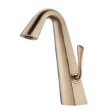 Modern Bathroom Sink Faucet Single Hole Single Handle Brushed Gold JK0278