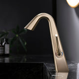 Modern Bathroom Sink Faucet Single Hole Single Handle Brushed Gold