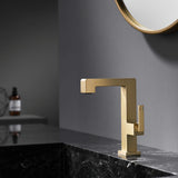 Brass Bathroom Faucet with Single Handle Modern Minimalist Design Rotatable Basin Tap