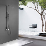 Outdoor Shower System 2-Function Polish Chrome Shower Faucet Set Wall Mount JK0146