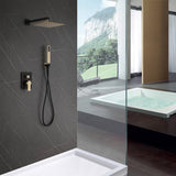 Black with Gold Dual-Tone 2-Way Function Diverter Shower Kit with Embedded Box Mixer Valve