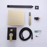 Black with Gold Dual-Tone 2-Way Function Diverter Shower Kit with Embedded Box Mixer Valve