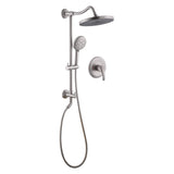 Rainfall Shower Faucet Set with 5-Setting Handheld Shower Included Rough-in Valve  JK0112