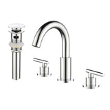 Deck Mount Widespread Bathroom Sink Faucet with 360° Rotation Spout