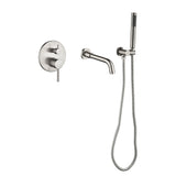 Bathtub Faucet with Handheld Sprayer Tub Filler Wall Mount Bathtub Mixer Tap Single Handle