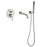 Bathtub Faucet with Handheld Sprayer Tub Filler Wall Mount Bathtub Mixer Tap Single Handle