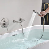 Bathtub Faucet with Handheld Sprayer Tub Filler Wall Mount Bathtub Mixer Tap Single Handle