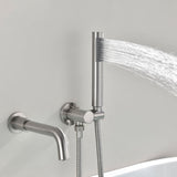 Bathtub Faucet with Handheld Sprayer Tub Filler Wall Mount Bathtub Mixer Tap Single Handle