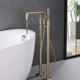 Freestanding Bath Taps 2 Mode Water Outlets Floor Mount Bathtub Faucet with Handheld Shower JK0331