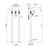 Freestanding Bath Taps 2 Mode Water Outlets Floor Mount Bathtub Faucet with Handheld Shower JK0331