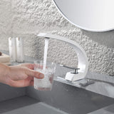 Modern Single Handle C-Shaped Curved Spout Bathroom Sink Faucet