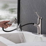 Bathroom Faucet with Pull Out Spray Hot and Cold Multi-Function Telescopic Single Hole Taps