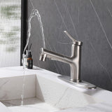 Bathroom Faucet with Pull Out Spray Hot and Cold Multi-Function Telescopic Single Hole Taps