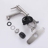 Bathroom Faucet with Pull Out Spray Hot and Cold Multi-Function Telescopic Single Hole Taps