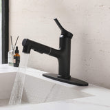 Bathroom Faucet with Pull Out Spray Hot and Cold Multi-Function Telescopic Single Hole Taps