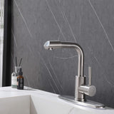 Single Handle Bathroom Faucet with 360° Rotatable Spout 304 Stainless Steel