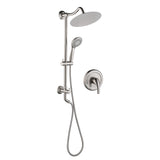 Wall Mount Shower System with 3 Spray Patterns Hand Shower and 10" Showerhead JK0194