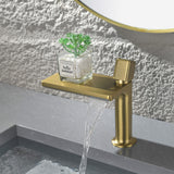 Modern Waterfall Bathroom Sink Faucet Solid Brass Single Handle Basin Mixer Tap