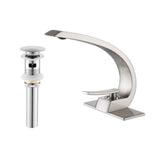 Modern Single Handle C-Shaped Curved Spout Bathroom Sink Faucet