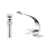 Modern Single Handle C-Shaped Curved Spout Bathroom Sink Faucet