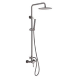 Outdoor Shower System 2-Function Polish Chrome Shower Faucet Set Wall Mount JK0146