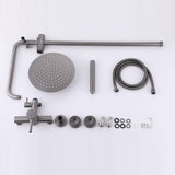 Outdoor Shower Kit with Stainless Steel 10 Inch High Pressure Shower Head and Handheld Spray JK0147