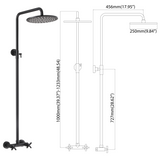 Outdoor Shower Fixtures Dual Handle 6 Inch Center Exposed Shower Kits with 10 Inch Rainfall Shower Head