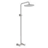 Outdoor Shower Fixtures Dual Handle 6 Inch Center Exposed Shower Kits with 10 Inch Rainfall Shower Head